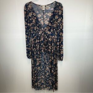 AMERICAN RAG CIE Floral maxi dress cover up Sheer vacation Resortwear Cruisewear